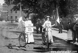 Suffragette Cyclists, sheilahanlon.com