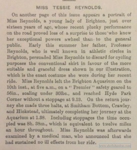 Tessie Reynolds Bicycling News Clippings